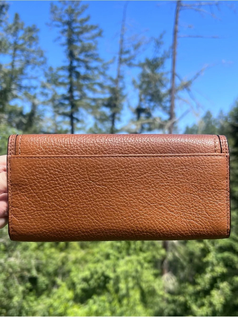 VINTAGE COACH Brown Pebble Leather Wallet w Silver Hardware Turn-lock AUTHENTIC - Picture 2 of 15